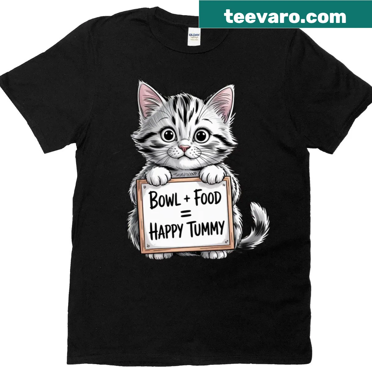 Kitten with brain teaser graphic on a t-shirt — on a men's t-shirt
