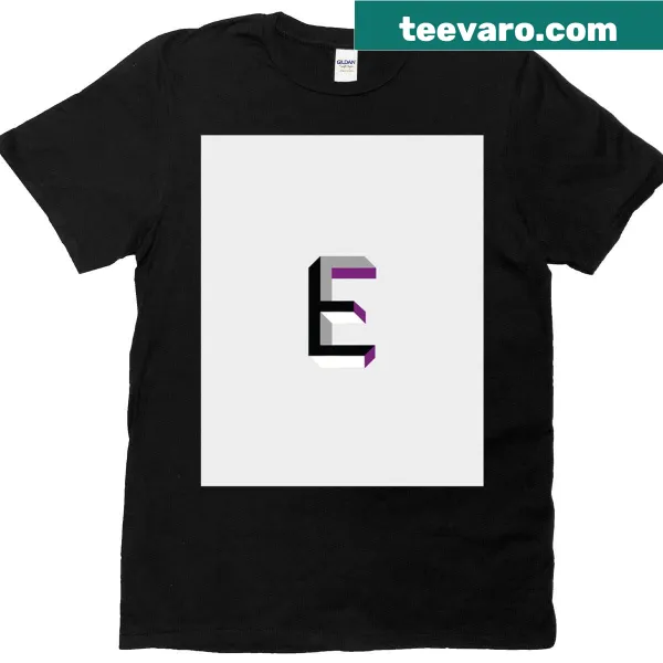 Minimalist T-shirt featuring a bold stylized letter 'E' design
