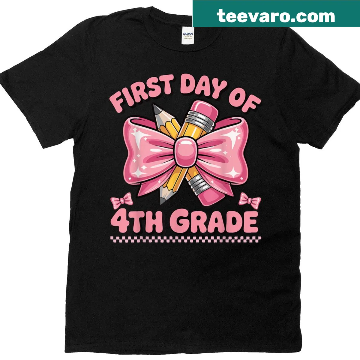 Cute back-to-school t-shirt for girls with 4th grade theme — on a men's t-shirt
