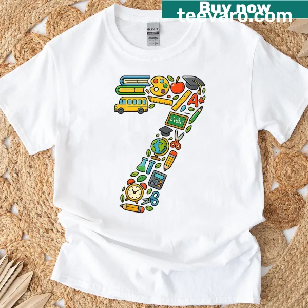 7th-grade back to school birthday T-shirt for kids
