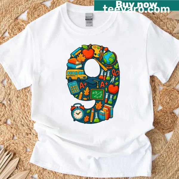 9th-grade back to school birthday T-shirt for kids