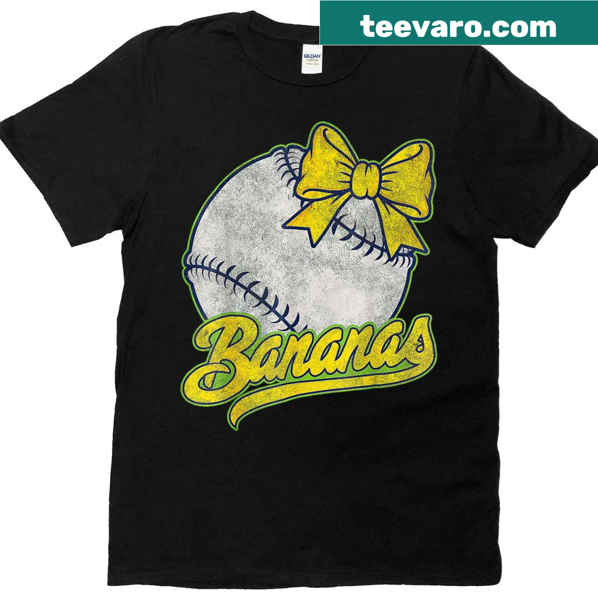 Cute banana design T-shirt featuring playful banana illustrations — on a men's t-shirt