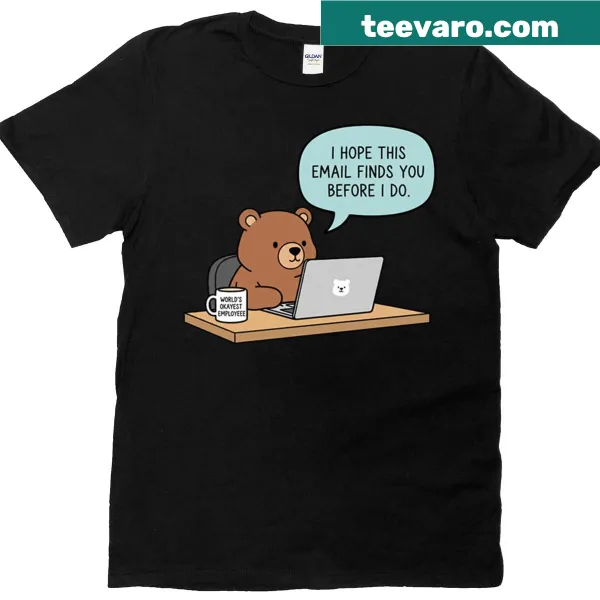 Funny illustration of a bear themed around work emails