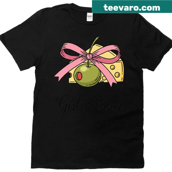 Cute olive and cheese illustration on a t-shirt