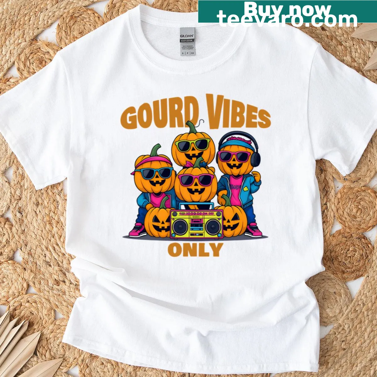 Wholesome T-shirt featuring a playful gourd illustration — on a men's t-shirt