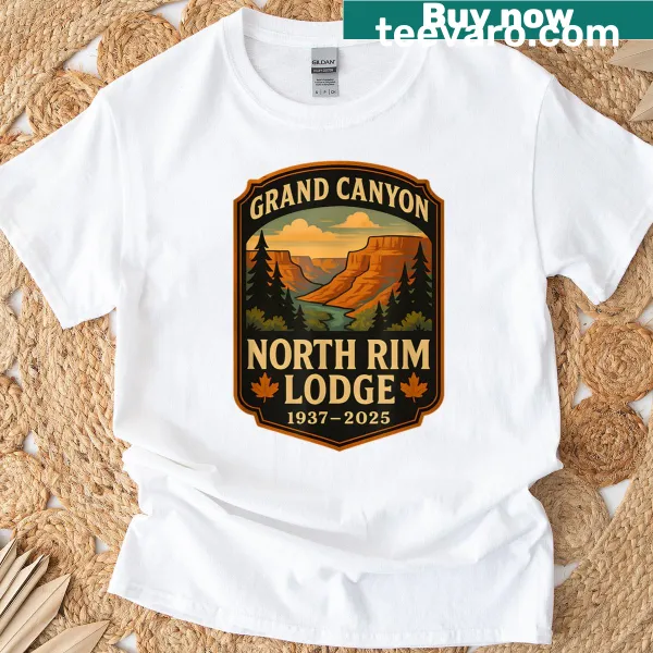 Tribute T-shirt featuring Grand Canyon North Rim Lodge design
