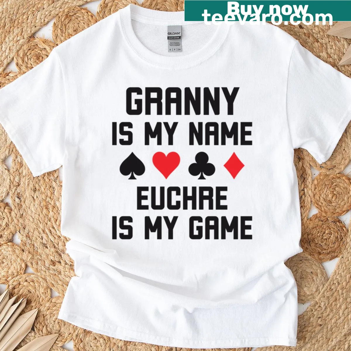 Funny Euchre shirt saying Granny Is My Name, Euchre Is My Game — on a men's t-shirt