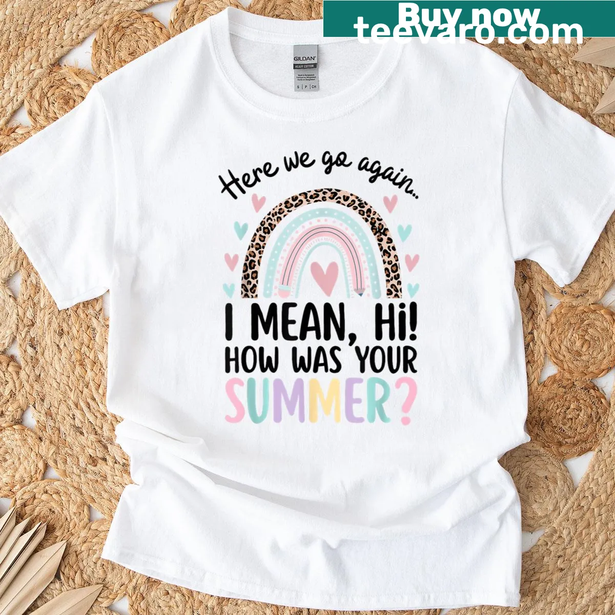 Humorous teacher t-shirt with school-themed typography — on a men's t-shirt