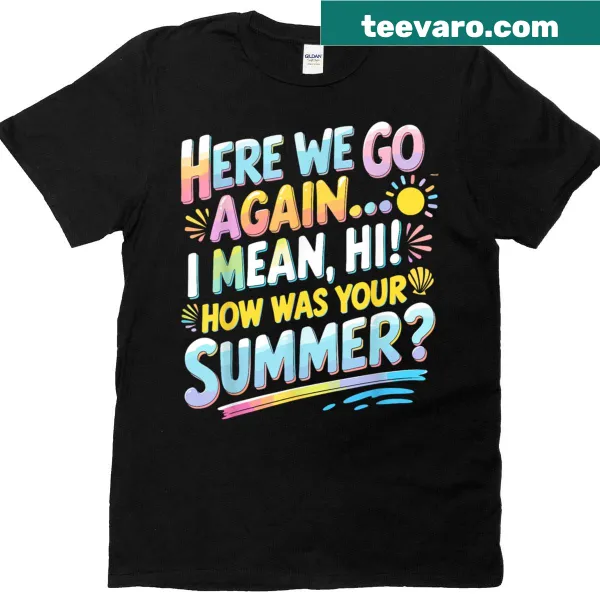 Funny T-shirt with a humorous phrase about summer and school