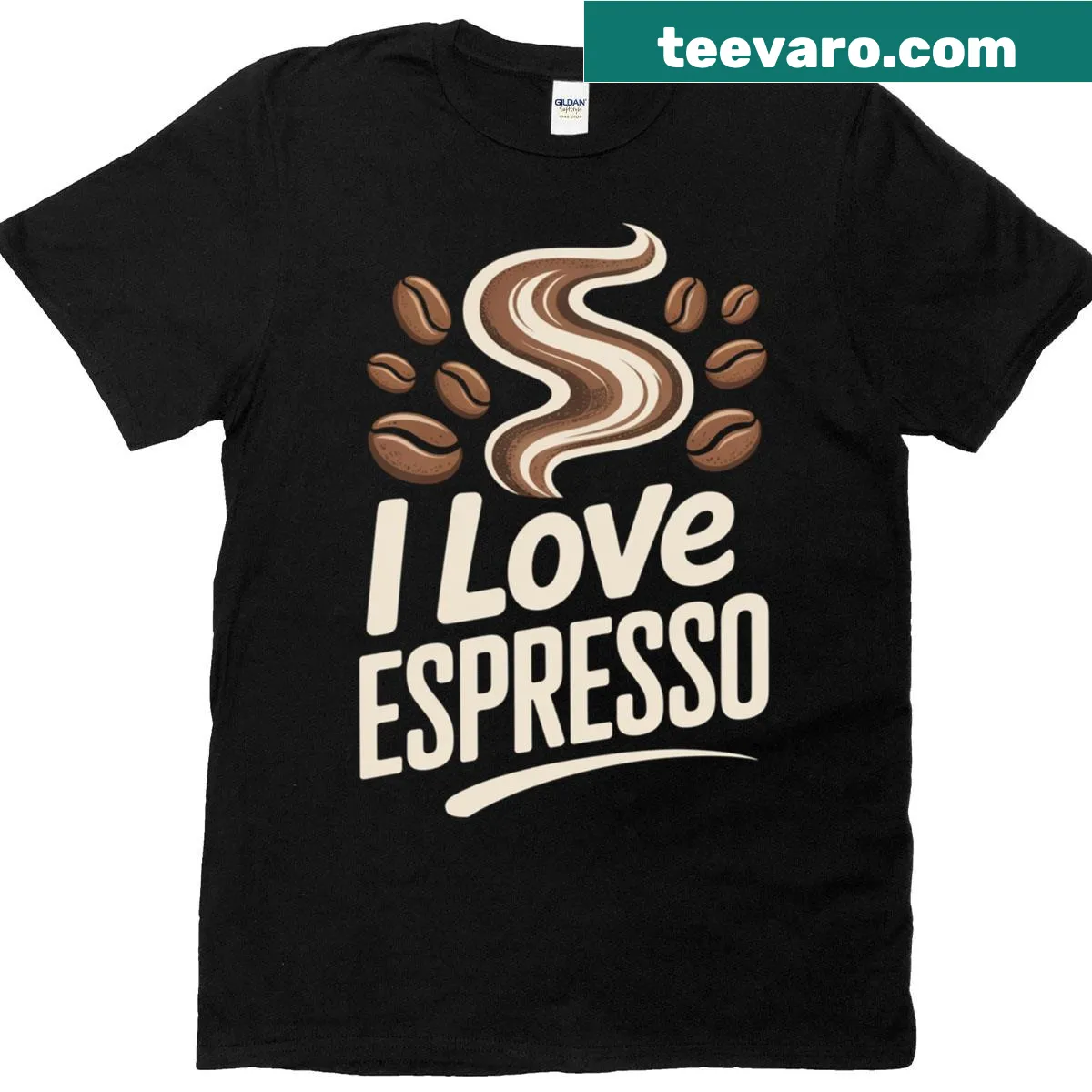 T-shirt expressing love for espresso and coffee culture — on a men's t-shirt