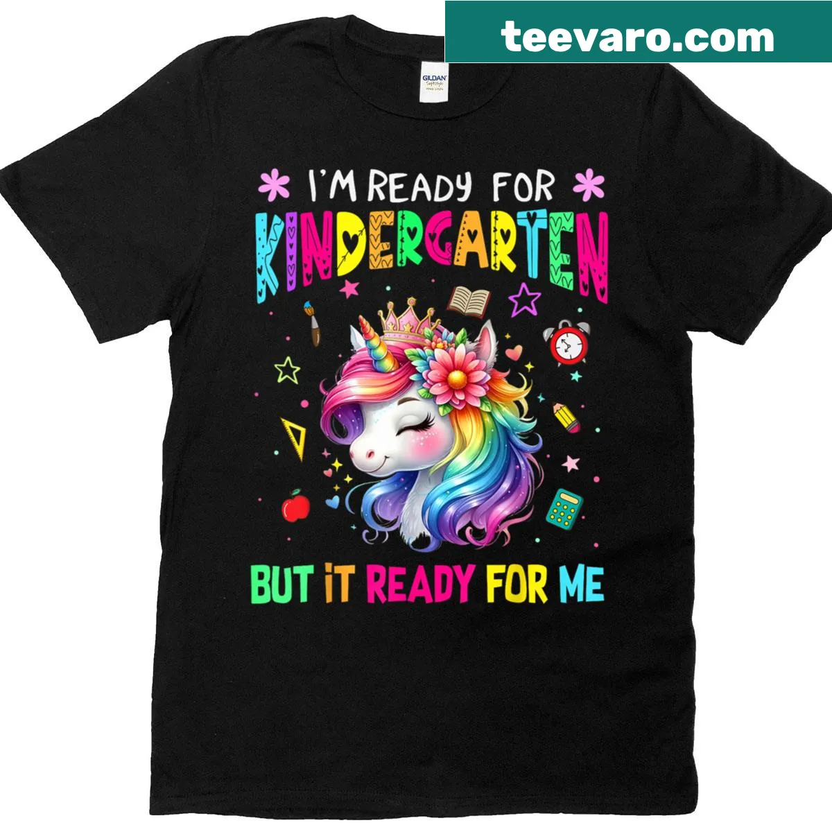 T-shirt with unicorn and 'Im Ready For Kindergarten' text for kids — on a men's t-shirt