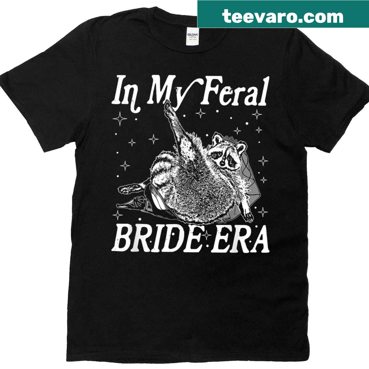 Funny bachelorette T-shirt with the phrase 'In My Feral Bride Era' — on a men's t-shirt