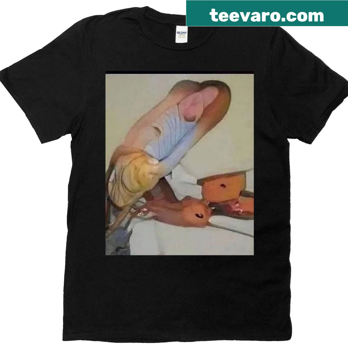 Graphic T-shirt with an abstract brain teaser illustration — on a men's t-shirt