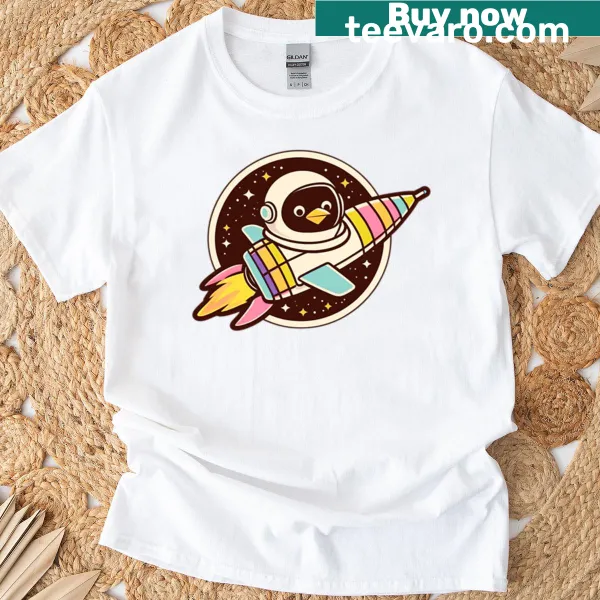 T-shirt featuring a design inspired by a journey to the moon