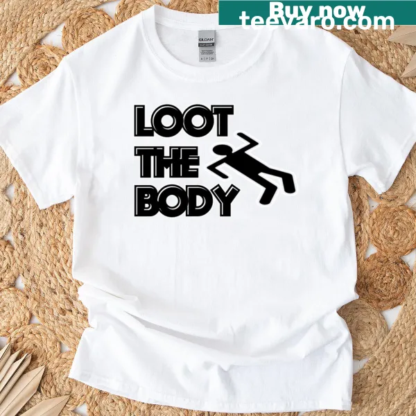 Playful TTRPG graphic on oversized Loot The Body T-shirt