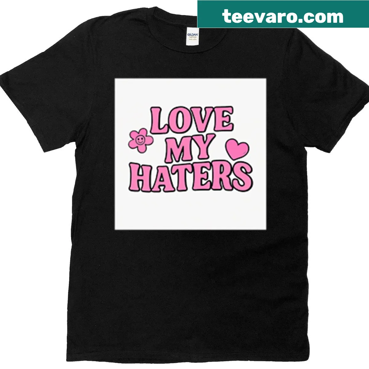 Sarcastic T-shirt addressing haters with a clever slogan — on a men's t-shirt