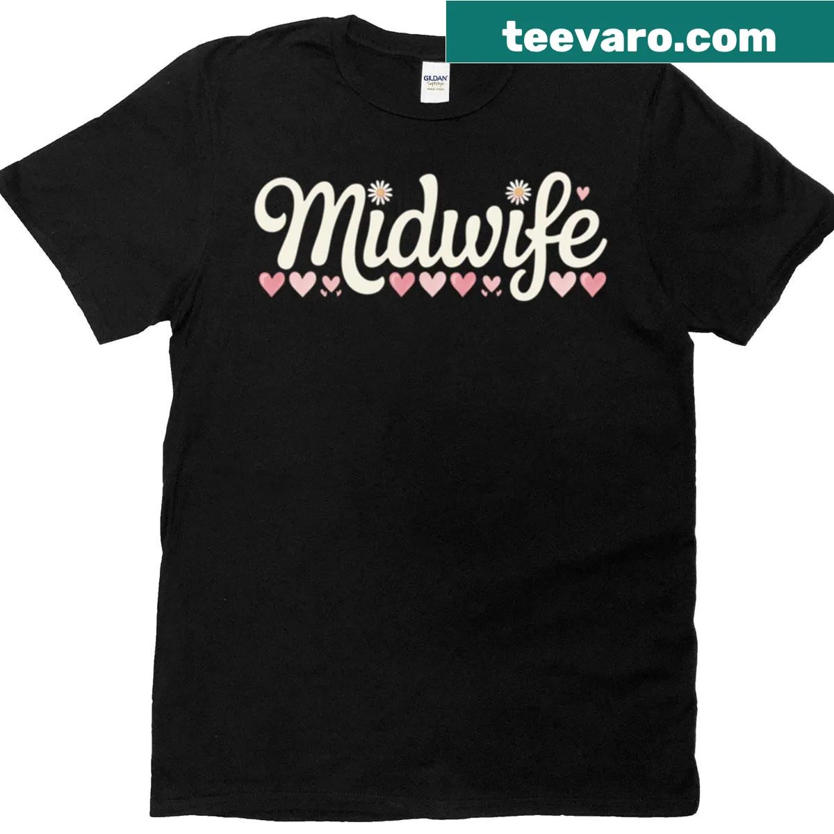 T-shirt celebrating midwives and nurses with love-themed design — on a men's t-shirt