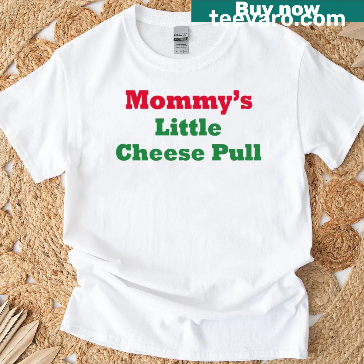 Oversized T-shirt with a cute cheese-themed graphic — on a men's t-shirt