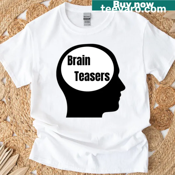 T-shirt featuring clever brain teasers in a playful design