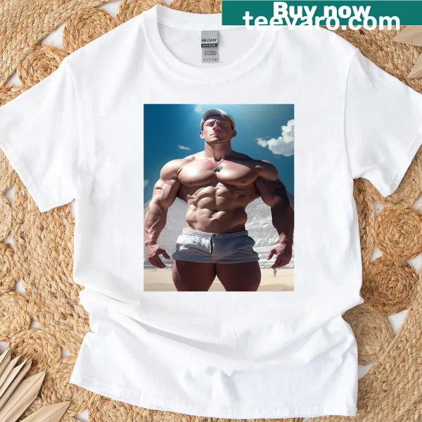 Graphic t-shirt with abstract muscular pyramids design