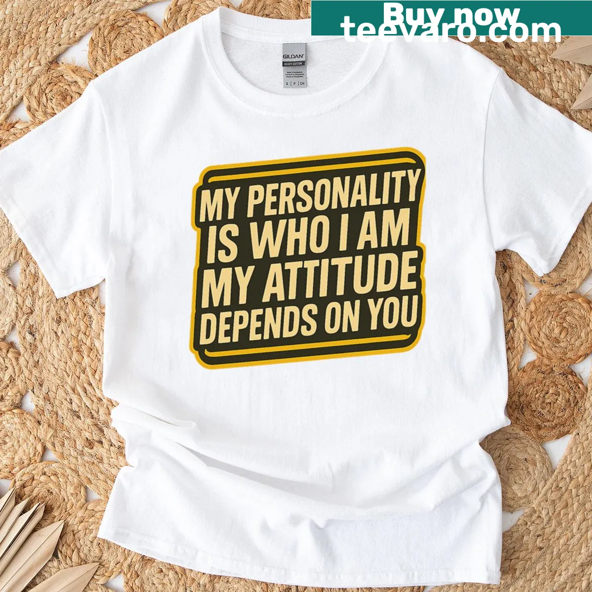 Bold attitude quote t-shirt highlighting personality and attitude theme — on a men's t-shirt