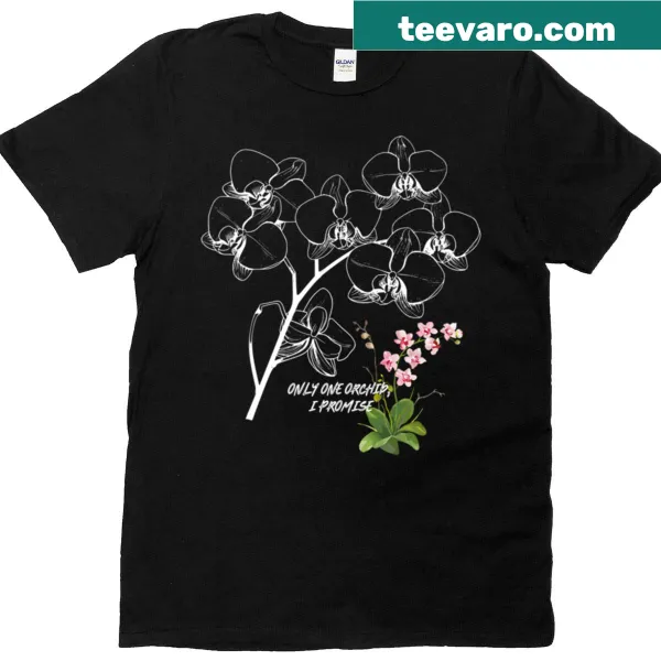 Floral T-shirt with orchid illustrations
