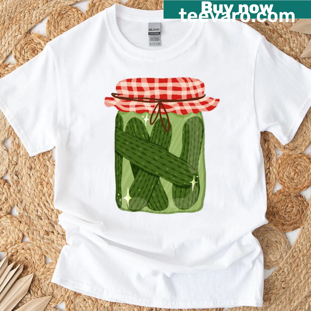 Playful t-shirt celebrating pickles and gherkins with a fun design — on a men's t-shirt