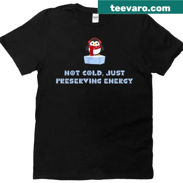 Minimalist penguin illustration on a white oversized t-shirt