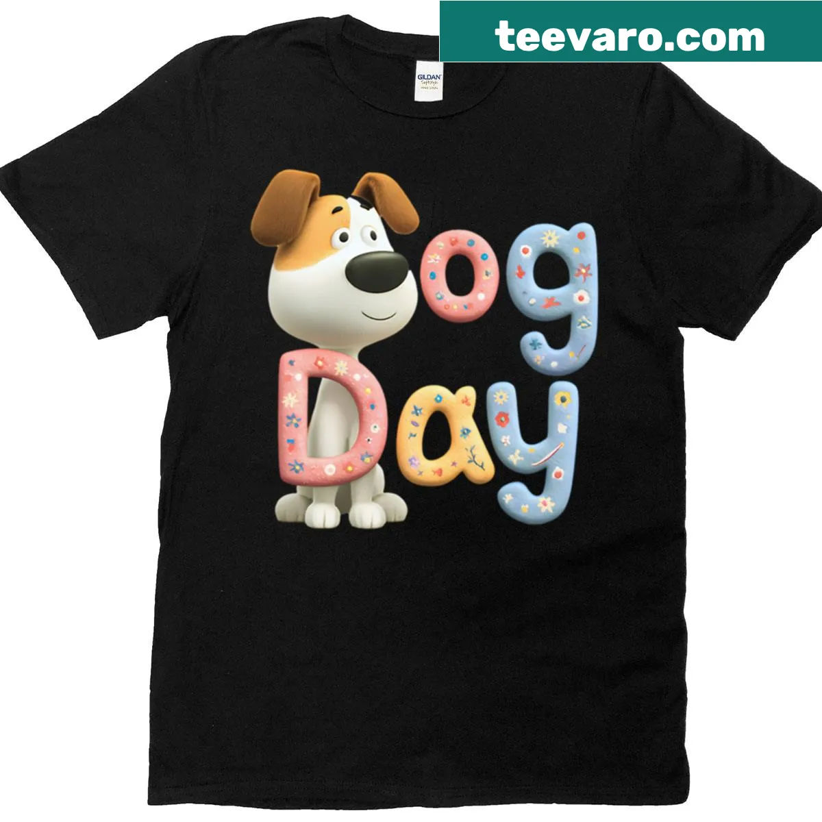 Funny 'Proud Dog Grandma' T-shirt with playful text and graphics — on a men's t-shirt