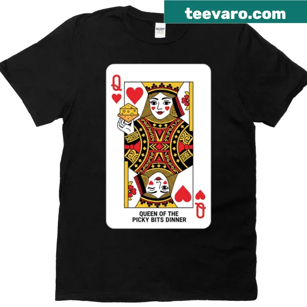 Parody playing card t-shirt for picky eaters with fun text.