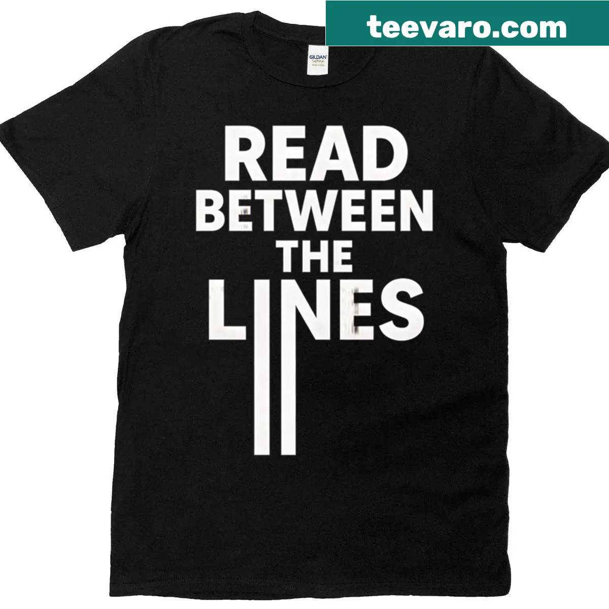 Inspirational 'Read Between The Lines' T-shirt with stylish typography — on a men's t-shirt