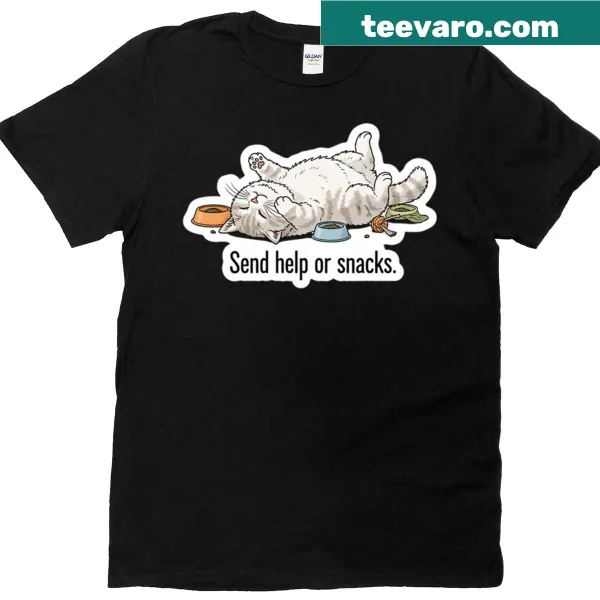 Funny t-shirt with 'Send Help Or Snacks' text design