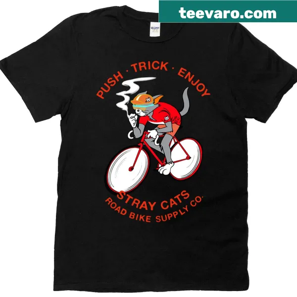 Sporty t-shirt featuring cycling-themed graphics and text