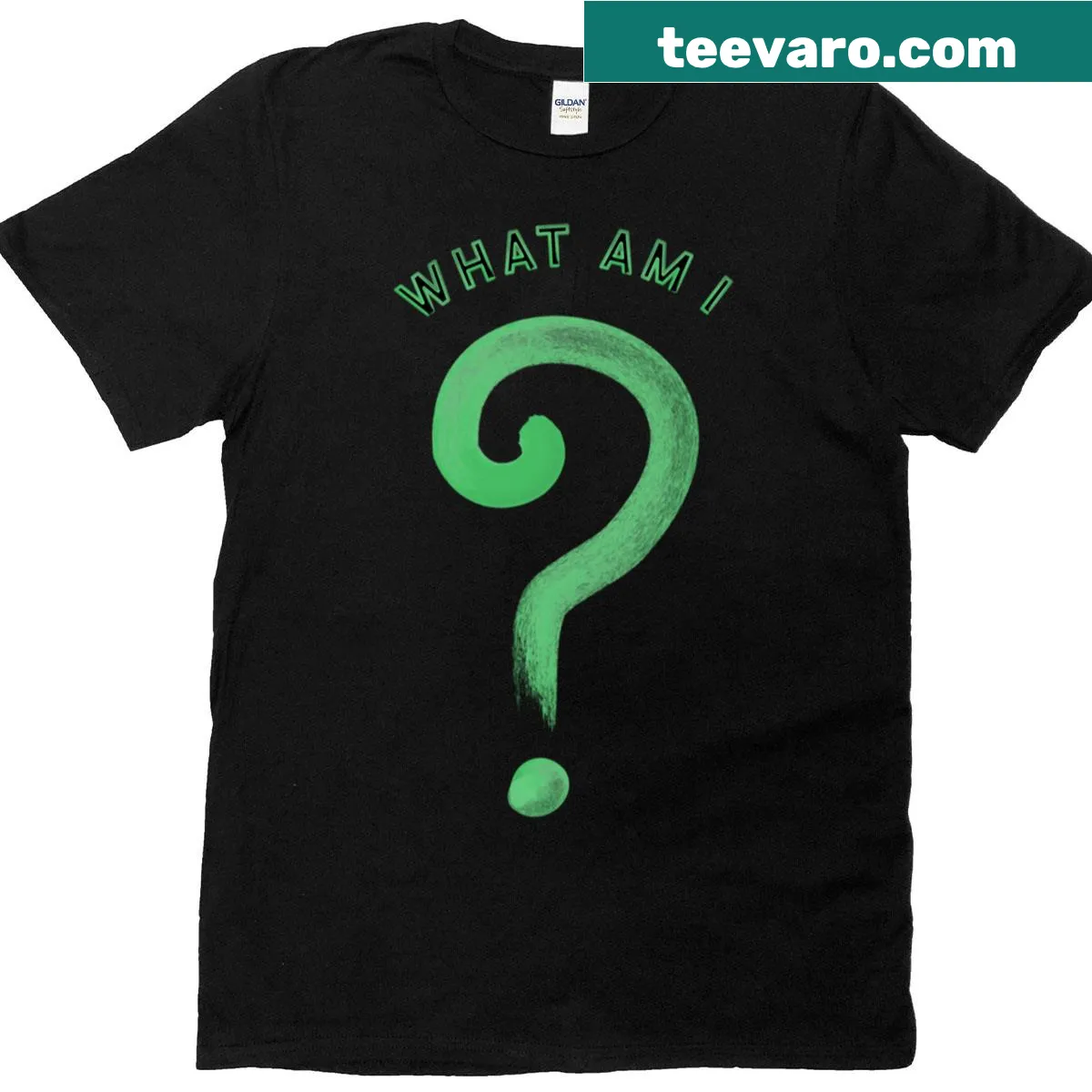 T-shirt featuring a playful graphic inspired by The Riddler — on a men's t-shirt