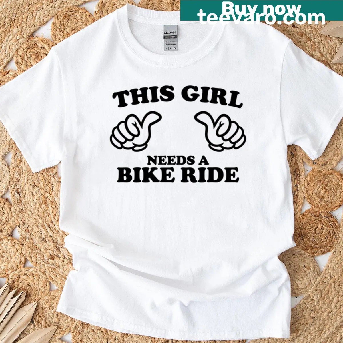 T-shirt with text 'This Girl Needs A Bike Ride' — on a men's t-shirt