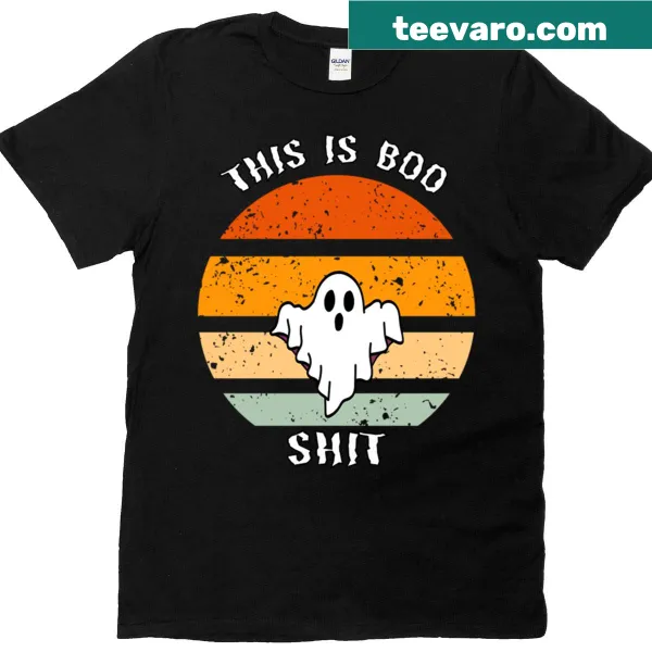 Funny Halloween T-shirt with a cartoon ghost and humorous text
