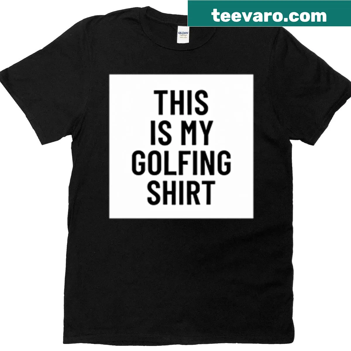 Oversized T-shirt featuring 'This Is My Golfing' text for golf lovers — on a men's t-shirt