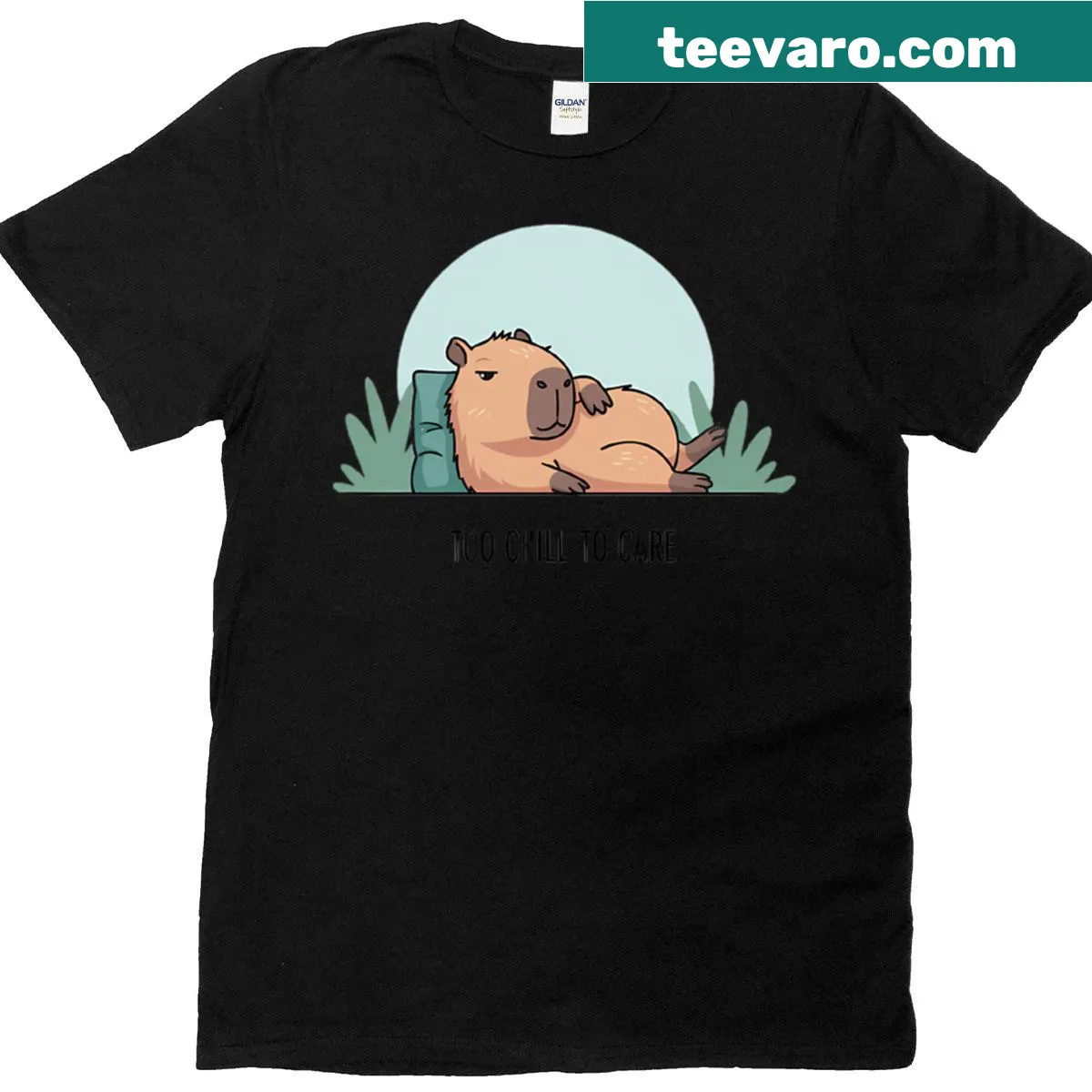 Oversized T-shirt featuring a playful capybara graphic and relaxed text — on a men's t-shirt