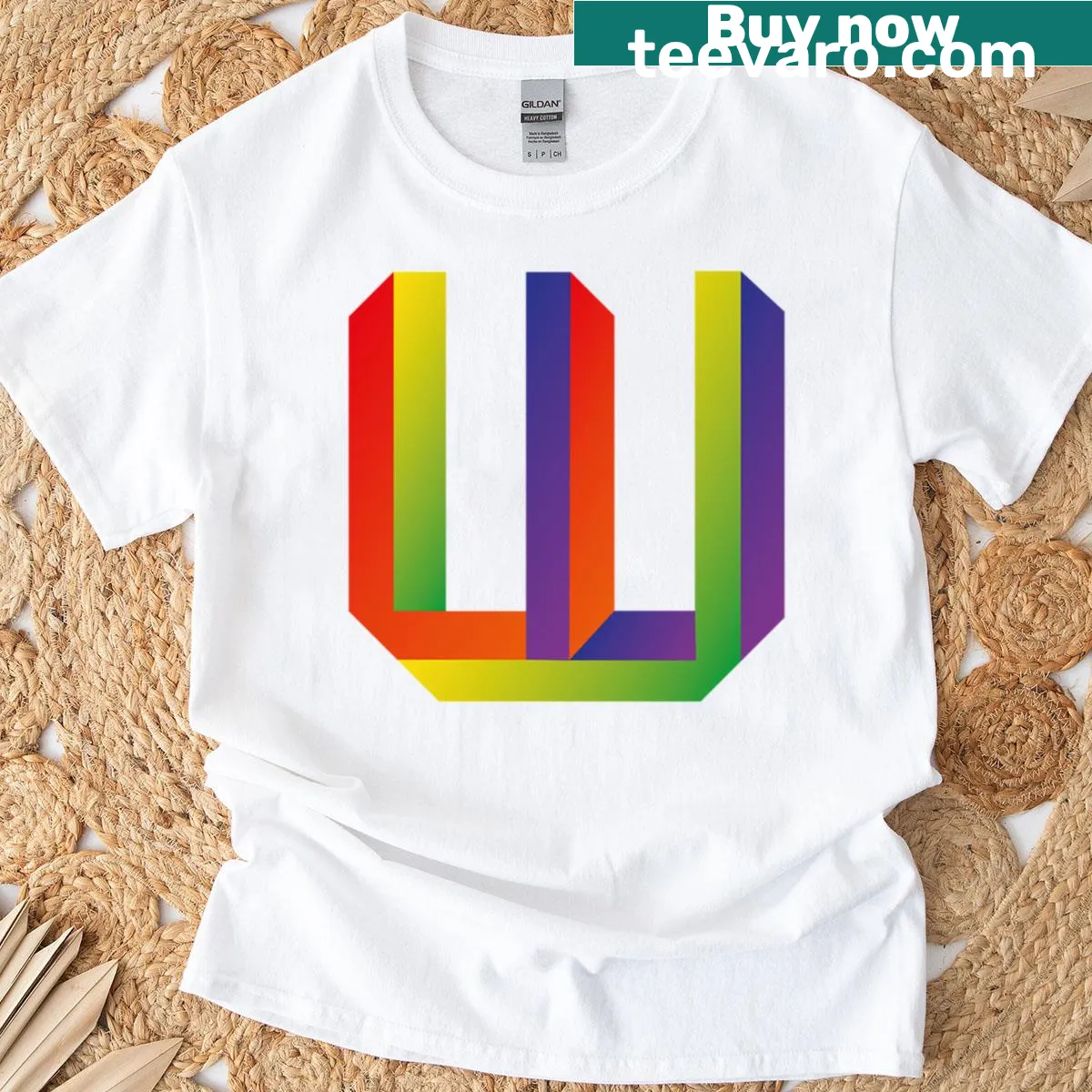 Minimalist typography t-shirt with 'W Active' to inspire an active lifestyle — on a men's t-shirt