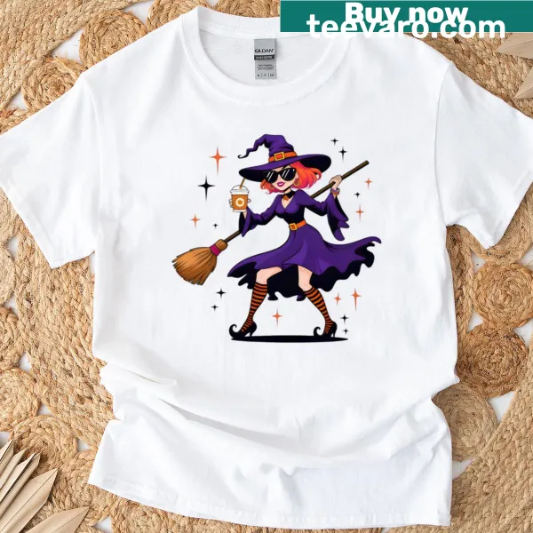 Playful 'Witch Please' graphic on a T-shirt