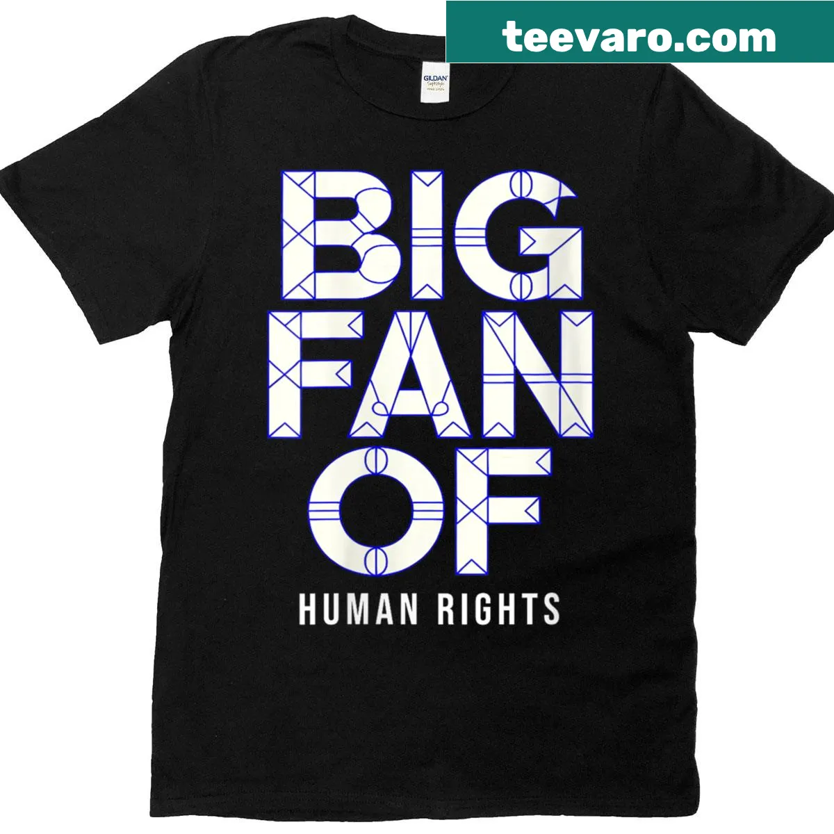 Bold typography design supporting human rights — on a men's t-shirt