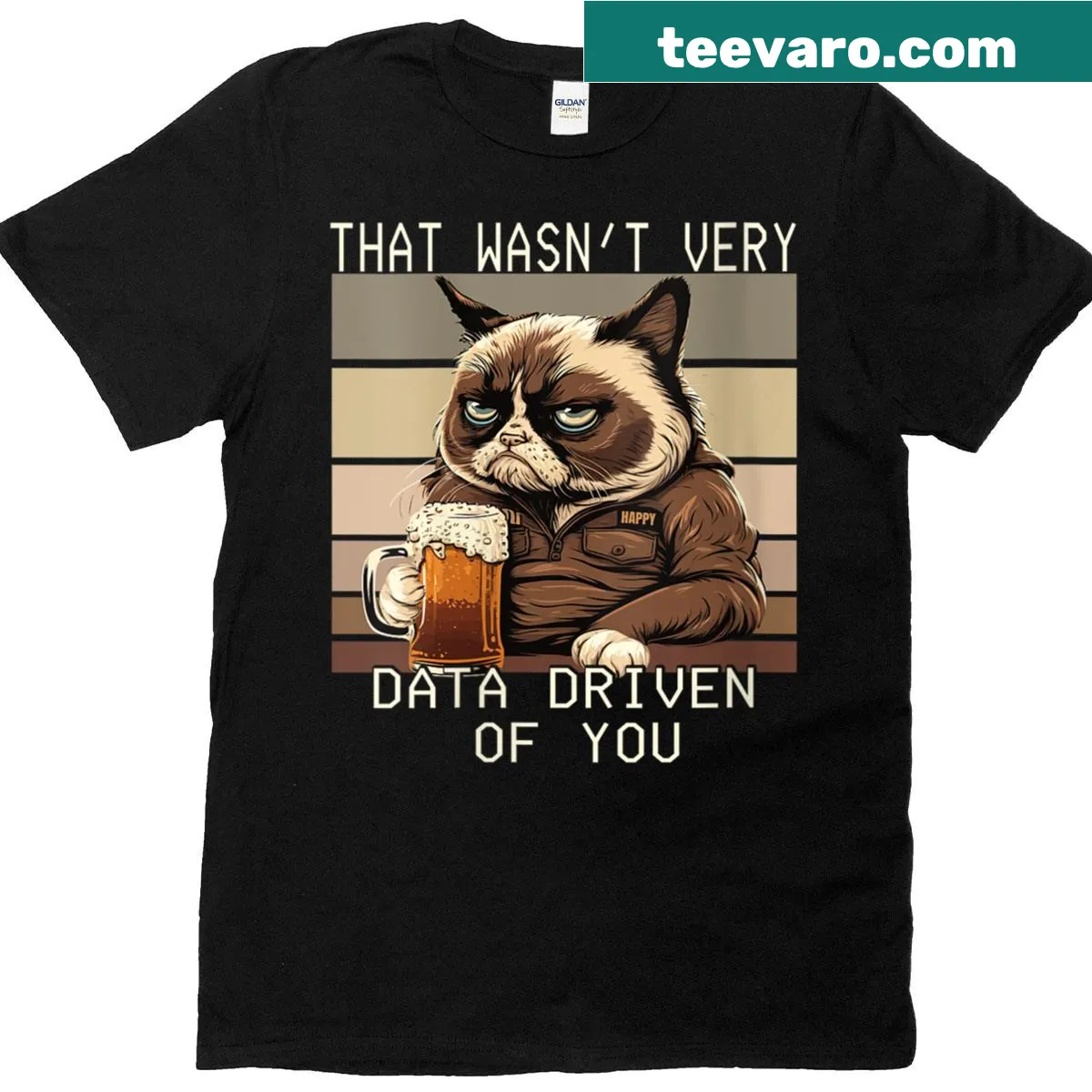 Humorous t-shirt for data enthusiasts with witty text — on a men's t-shirt