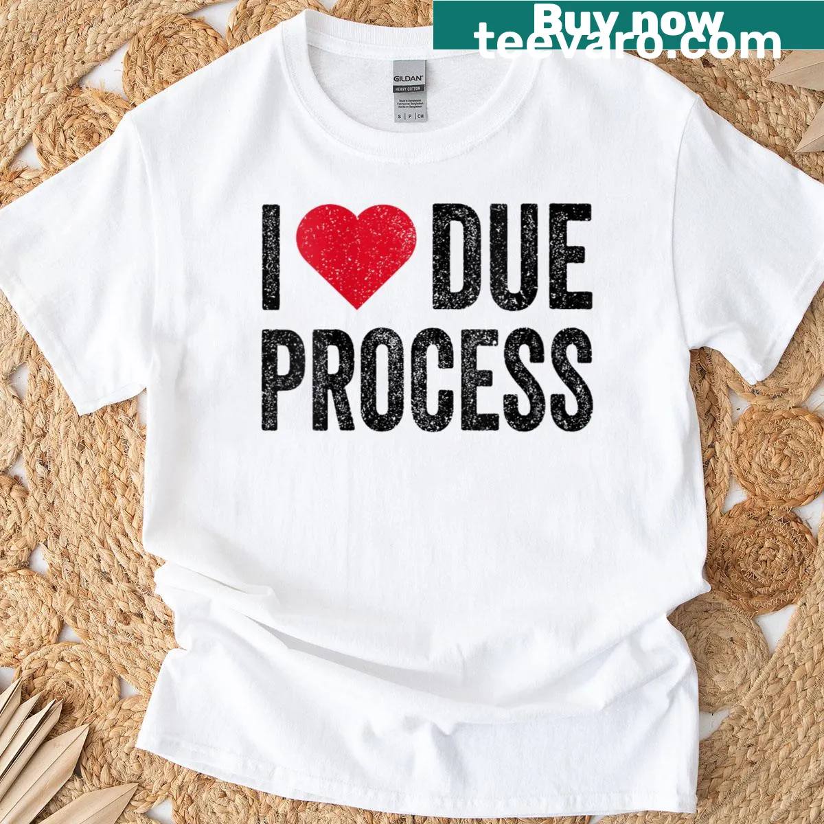 T-shirt with the phrase 'I Love Due Process' in playful typography — on a men's t-shirt