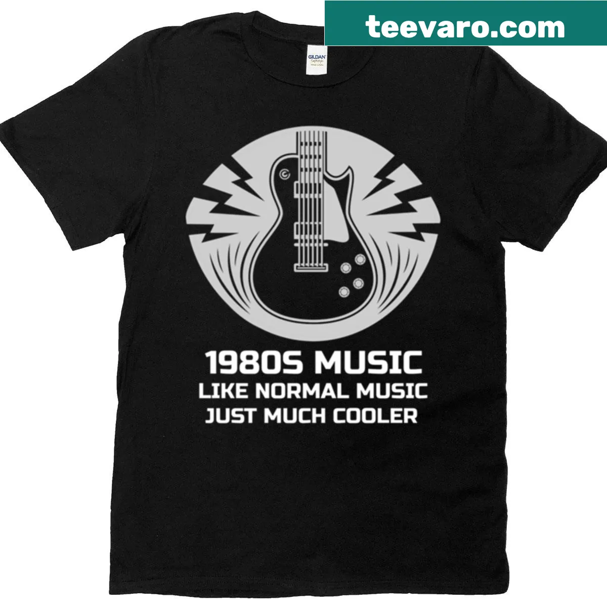T-shirt celebrating 1980s music and iconic artists — on a men's t-shirt
