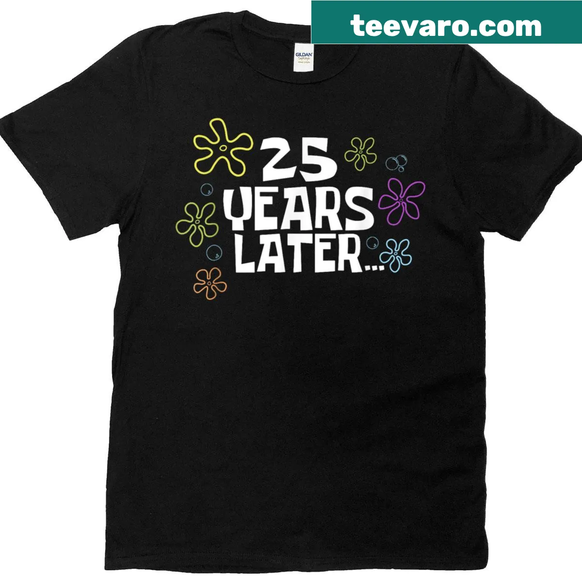 T-shirt with '25 Years Later' meme design for birthdays — on a men's t-shirt