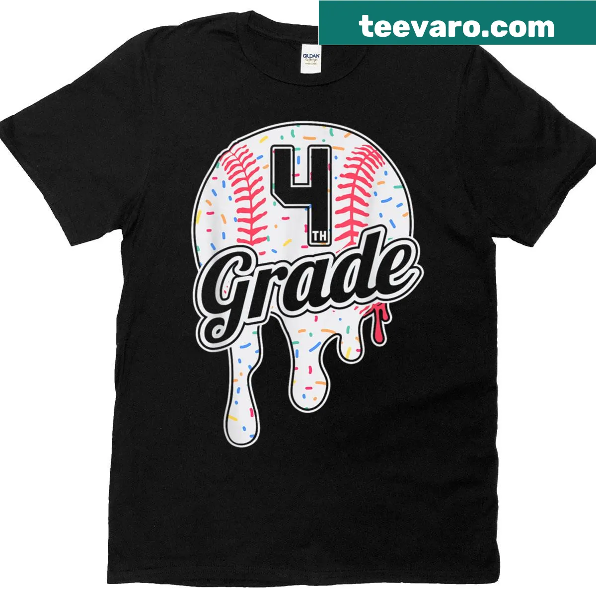 Kids T-shirt with baseball and ice cream design — on a men's t-shirt