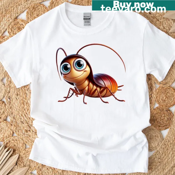 Cute cartoon t-shirt of an American cockroach design