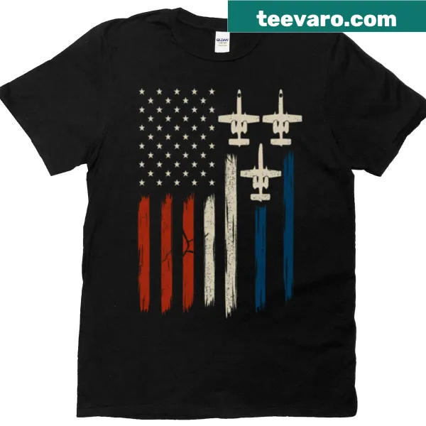 Warthog illustration with American flag design on t-shirt