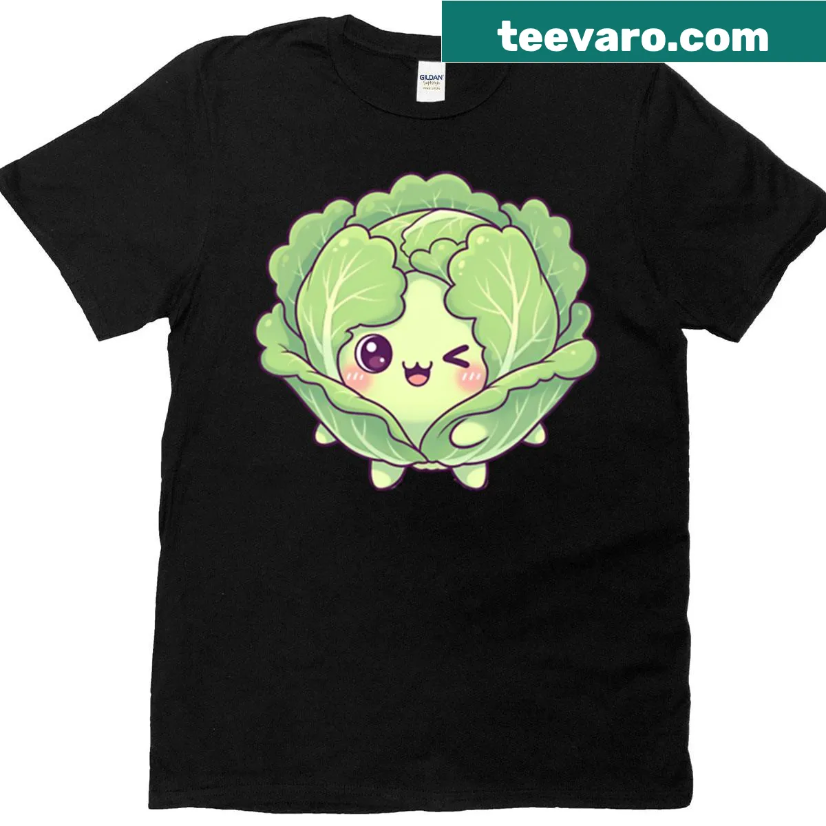 Cute baby cabbage graphic on a casual T-shirt — on a men's t-shirt