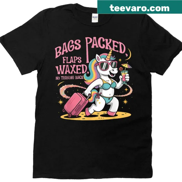 Funny vacation shirt featuring a whimsical unicorn and humorous text
